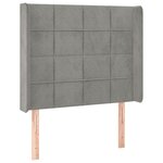 vidaXL Sommier à lattes de lit matelas LED Gris clair 90x200cm Velours