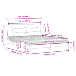 vidaXL Lit avec matelas Hvar noir 180x200 cm tissu