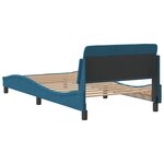 vidaXL Cadre de lit et tête de lit sans matelas bleu 100x200cm velours