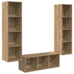 vidaXL Ensemble de meubles TV 3 Pièces chêne artisanal 37 x 37 x 142.5 cm