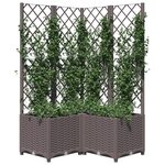 vidaXL Jardinière avec treillis Marron 80x80x136 cm PP