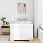 vidaXL Cadre de lit avec matelas Blanc 90 x 190 cm tissu