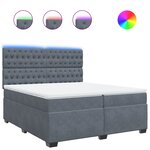vidaXL Sommier à lattes de lit et matelas Gris foncé 200x200cm Velours
