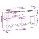 vidaXL Jardinière avec Grilles 161x43x76 cm Bois Massif de Sapin