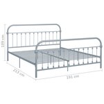 vidaXL Cadre de lit sans matelas gris métal 180x200 cm