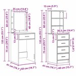 vidaXL Table de Toilette avec tiroir 2 Pièces Marron 50 x 41 x 135 cm