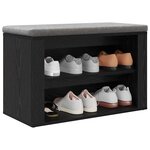 vidaXL Rack à chaussures Chêne noir 75 x 35 x 45 cm Bois d'ingénierie