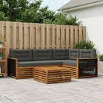 vidaXL Ensemble de canapés d'extérieur 5 pc Naturel et Anthracite