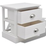 vidaXL Table de chevet Blanc
