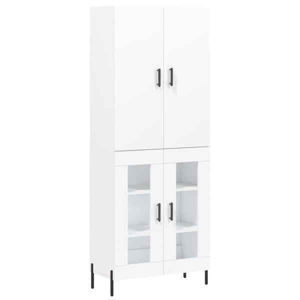 vidaXL Buffet haut Blanc 69 5x34x180 cm Bois d'ingénierie