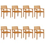 vidaXL Chaises de jardin lot de 8 59x55x85 bois massif d'acacia
