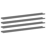 vidaXL Étagères murales 4 Pièces Gris 115x9x3 cm