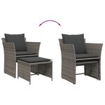 vidaXL Chaise de jardin avec tabouret gris résine tressée