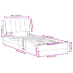 vidaXL Cadre de lit sans matelas gris clair 90x190 cm velours