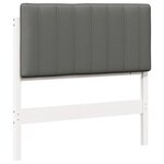 vidaXL Tête de lit capitonnée Blanc et gris clair 90 cm Pin massif