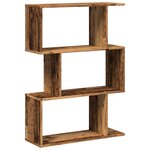 vidaXL Étagère séparatrice de pièce à 3 niveaux vieux bois 70x24x97 cm