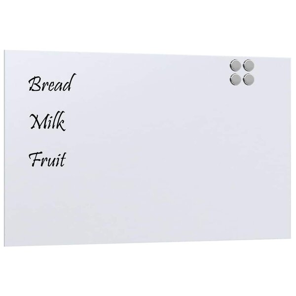 vidaXL Tableau noir magnétique mural blanc 100x60 cm verre trempé