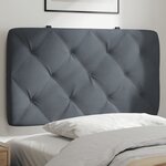 vidaXL Coussin de tête de lit gris foncé 80 cm velours