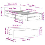 vidaXL Cadre de lit avec tiroir sans matelas chêne fumé 75x190 cm