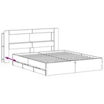 vidaXL Cadre de lit avec rangement Noir 180 x 200 cm Bois d'ingénierie