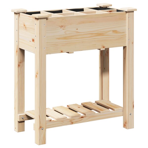 Jardinière vidaXL avec grilles 71x37x76 cm en bois massif de pin
