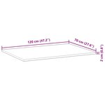 vidaXL Dessus de bureau non traité 120x70x2 cm bois d'acacia massif