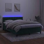 vidaXL Sommier à lattes de lit avec matelas LED Vert foncé 140x190 cm
