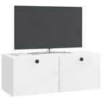 vidaXL Meuble TV mural 78 5 x 31 x 30 cm Blanc brillant