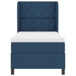 vidaXL Lit Box Spring avec Matelas Bleu 90x200 cm en Tissu