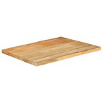 vidaXL Dessus de table 80x60x2 5 cm bord vivant bois massif manguier
