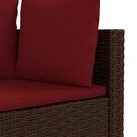 vidaXL Salon de jardin 4 Pièces avec coussins marron résine tressée