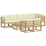 vidaXL Ensemble de canapés d'extérieur 9 pc Blanc et crème Polyester