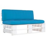 vidaXL Canapé central palette de jardin Blanc Bois de pin imprégné