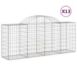 vidaXL Paniers à gabions arqués 13 Pièces 200x50x80/100 cm Fer galvanisé
