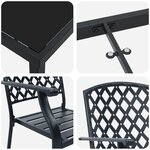 vidaXL Ensemble de salle à manger jardin 3 pièces en acier anthracite