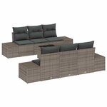 vidaXL Ensemble de canapé de jardin Manuel 7 Pièces Gris 55 x 55 x 37 cm