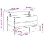 vidaXL Table basse chêne sonoma 85x50x50 cm bois d'ingénierie et métal