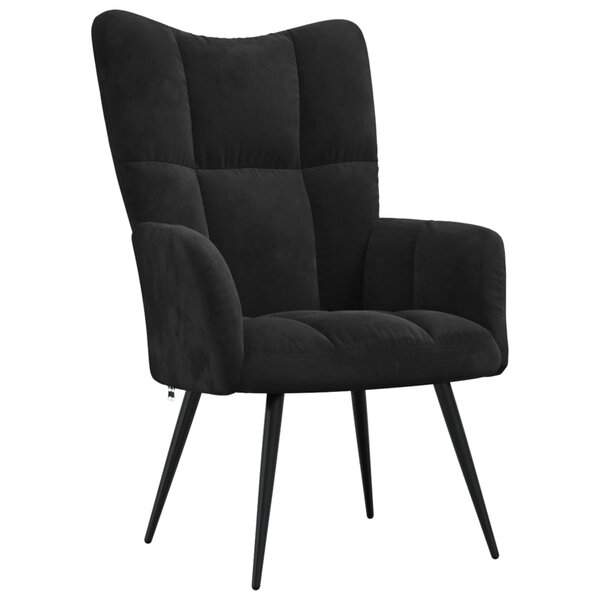 vidaXL Chaise de relaxation Noir Velours