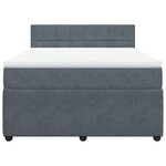 vidaXL Sommier à lattes de lit et matelas Gris foncé 140x200cm Velours