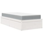 vidaXL Lit avec matelas blanc 100x200 cm bois massif de pin