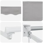 vidaXL Auvent Rétractable Manuel Gris 400x300 cm