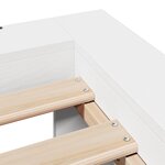 vidaXL Cadre de lit sans matelas blanc 135x190 cm bois de pin massif