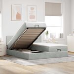 VidaXL Cadre de lit ottoman et matelas gris clair 160x200cm velours