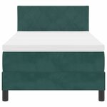 vidaXL Lit à ressorts avec matelas Vert foncé 100 x 200 cm Velours