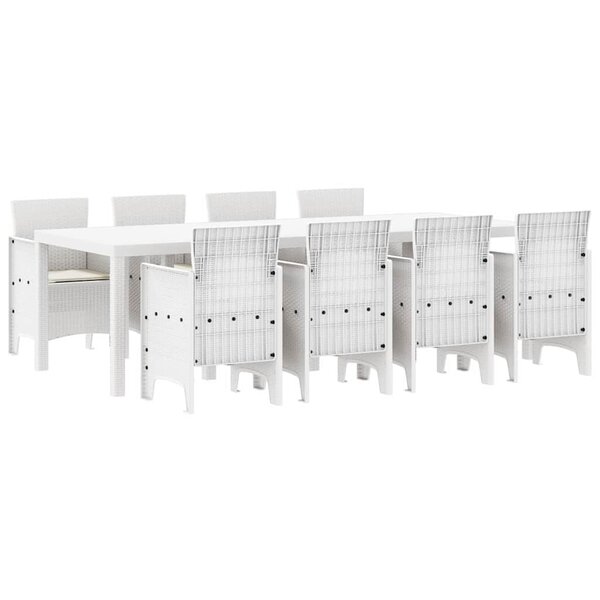 vidaXL Ensemble de salle à manger pour jardin 9 Pièces Gris clair