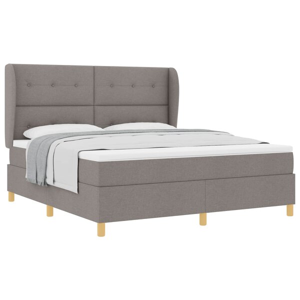 vidaXL Lit à ressorts avec matelas gris foncé 90x190 cm Taupe tissu