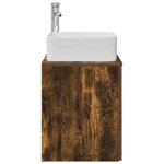 vidaXL Vanité de lavabo mural Chêne fumé 49 5 x 41 x 63 cm