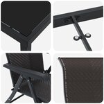 vidaXL Ensemble de Salle à Manger de Jardin 7 Pièces Noir Rattan Poly
