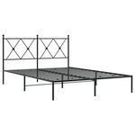 vidaXL Cadre de lit métal sans matelas avec tête de lit noir 140x190cm