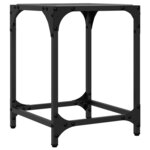 vidaXL Tables basses avec dessus en verre noir 2 Pièces 30x30x40 cm acier